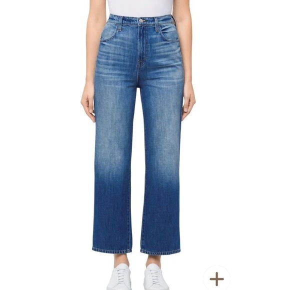 J Brand Denim - J Brand Sz 29 Joan Crop High Rise Wide Leg Jeans In Mimic Medium Wash Inseam 25”